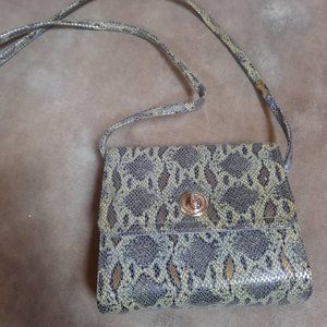 Limited Editions Faux Snakeskin Embossed Bag w/Removable Shoulder Strap